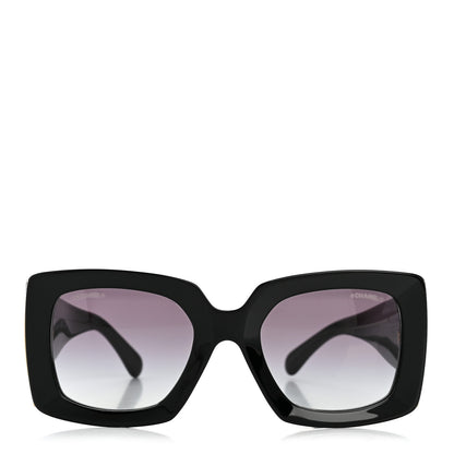 Chanel Acetate Rectangle Sunglasses 5435 Black 2 of 8