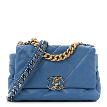 Chanel Lambskin Quilted Medium Chanel 19 Flap Blue 1 of 13