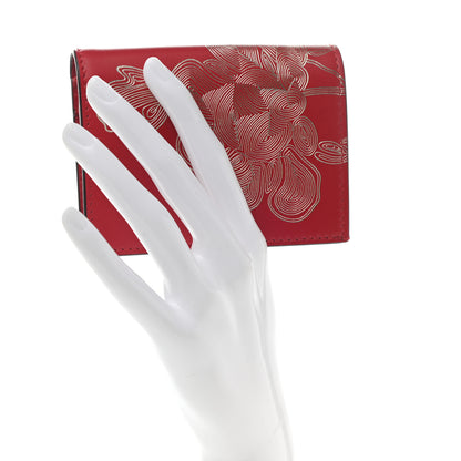 Gucci Calfskin Chinese New Year Card Case Wallet Red 2 of 8