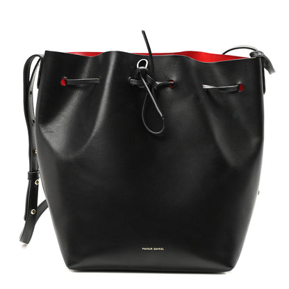 Mansur Gavriel Vegetable Tanned Calfskin Bucket Bag Black Flamma 1 of 10