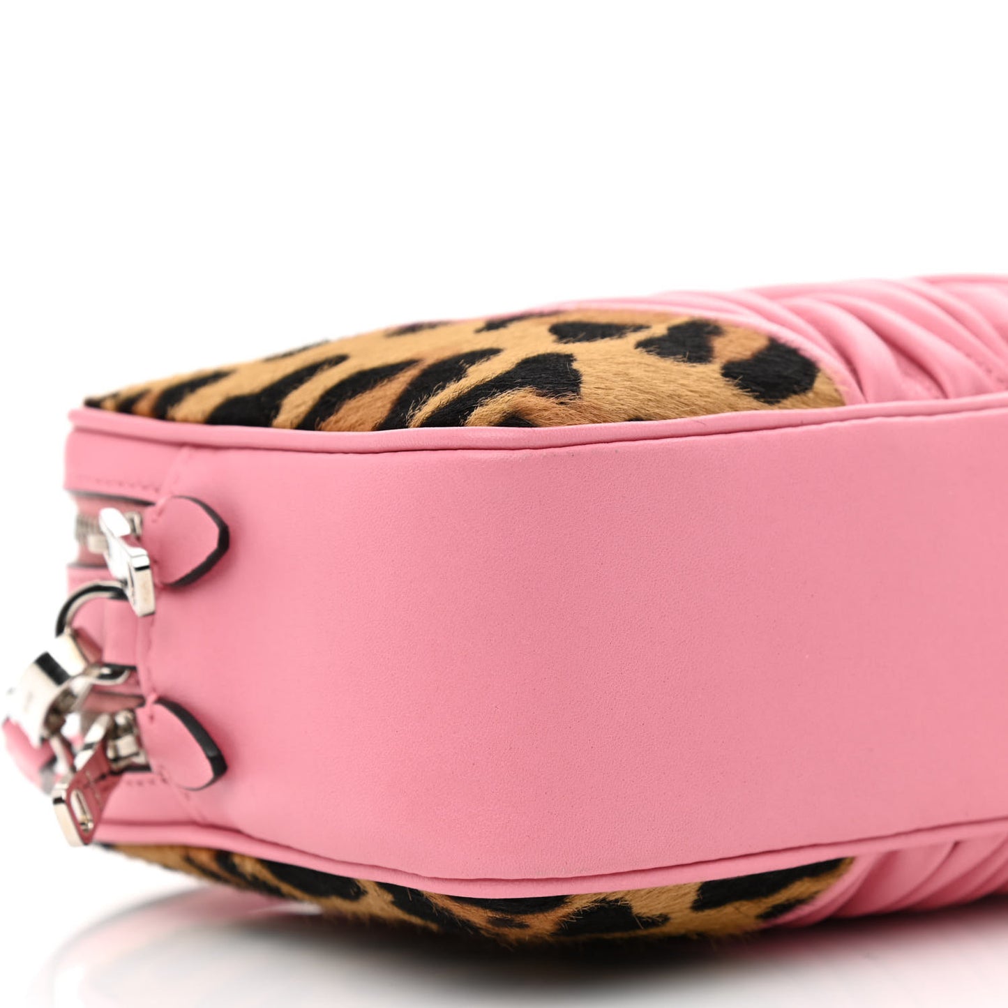 Nappa Matelasse Cavallino Patch Double Zip Shoulder Bag Miele Moro