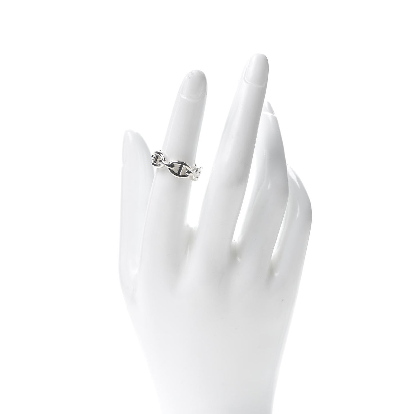 Sterling Silver PM Chaine d'Ancre Enchainee Band Ring 51 5.75