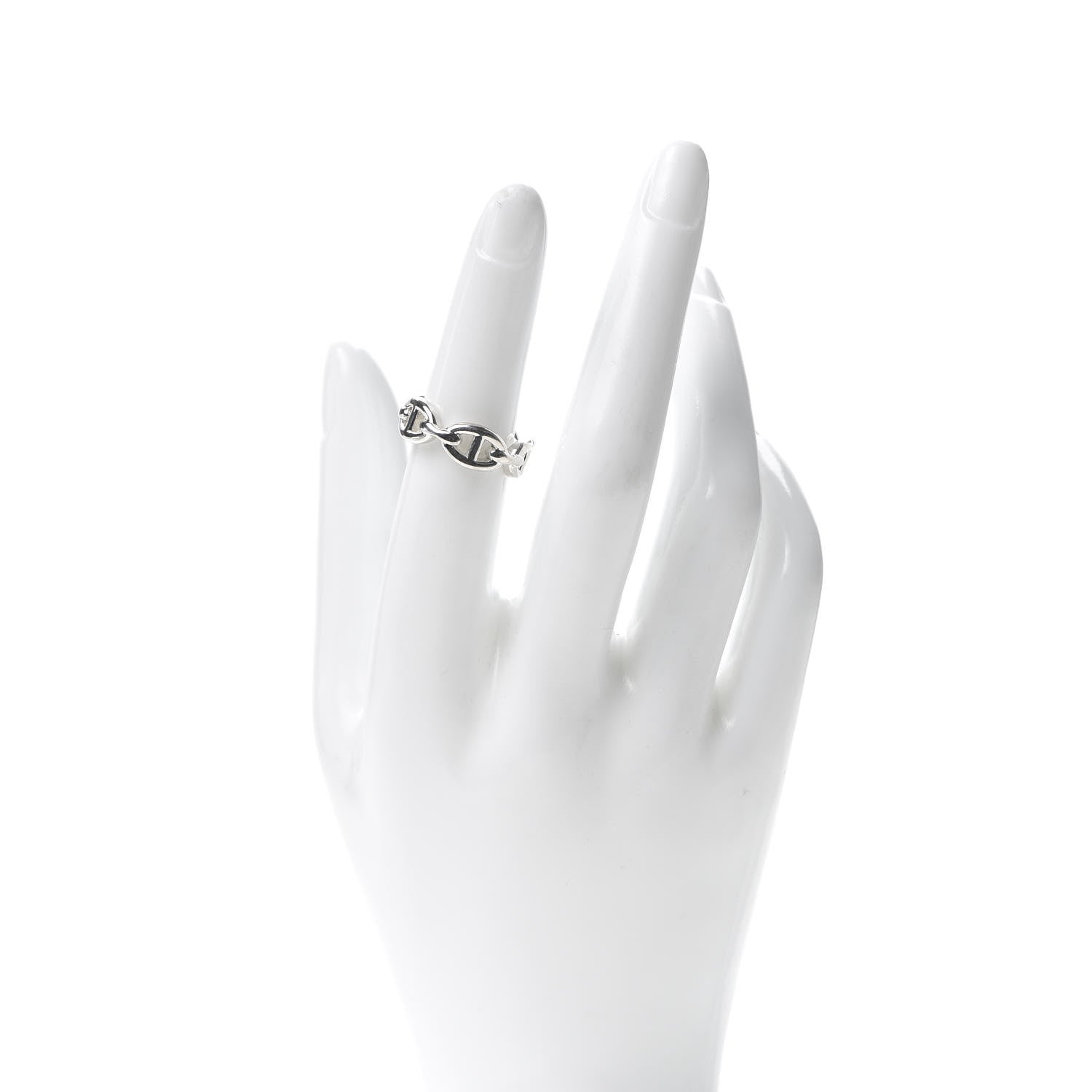 Hermes Sterling Silver PM Chaine d'Ancre Enchainee Band Ring 51 5.75 2 of 6