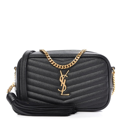 Saint Laurent Grain De Poudre Matelasse Monogram Mini Lou Camera Bag Black 1 of 10