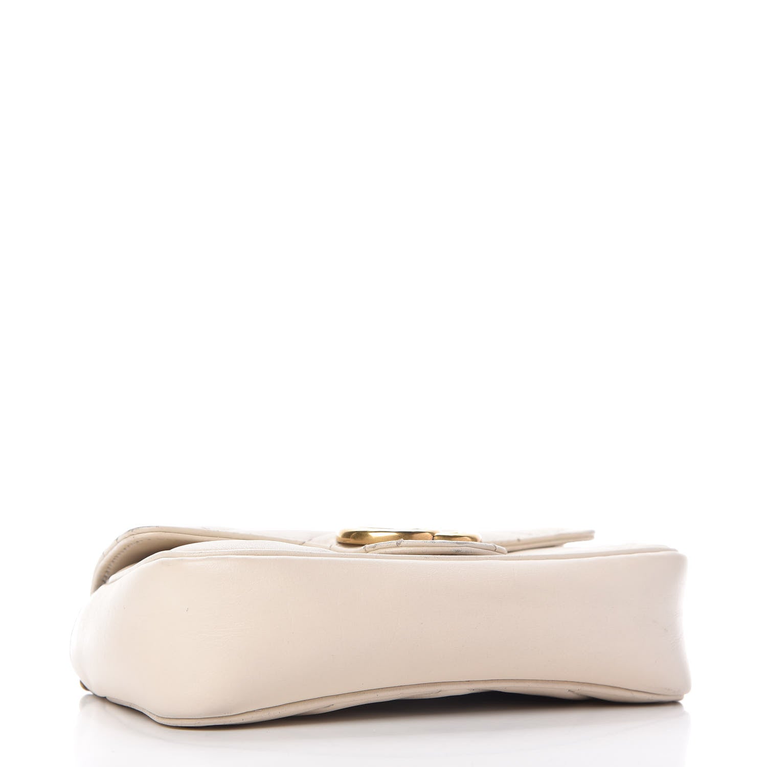 Gucci Calfskin Matelasse Super Mini GG Marmont Shoulder Bag White 4 of 10