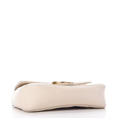 Gucci Calfskin Matelasse Super Mini GG Marmont Shoulder Bag White 4 of 10