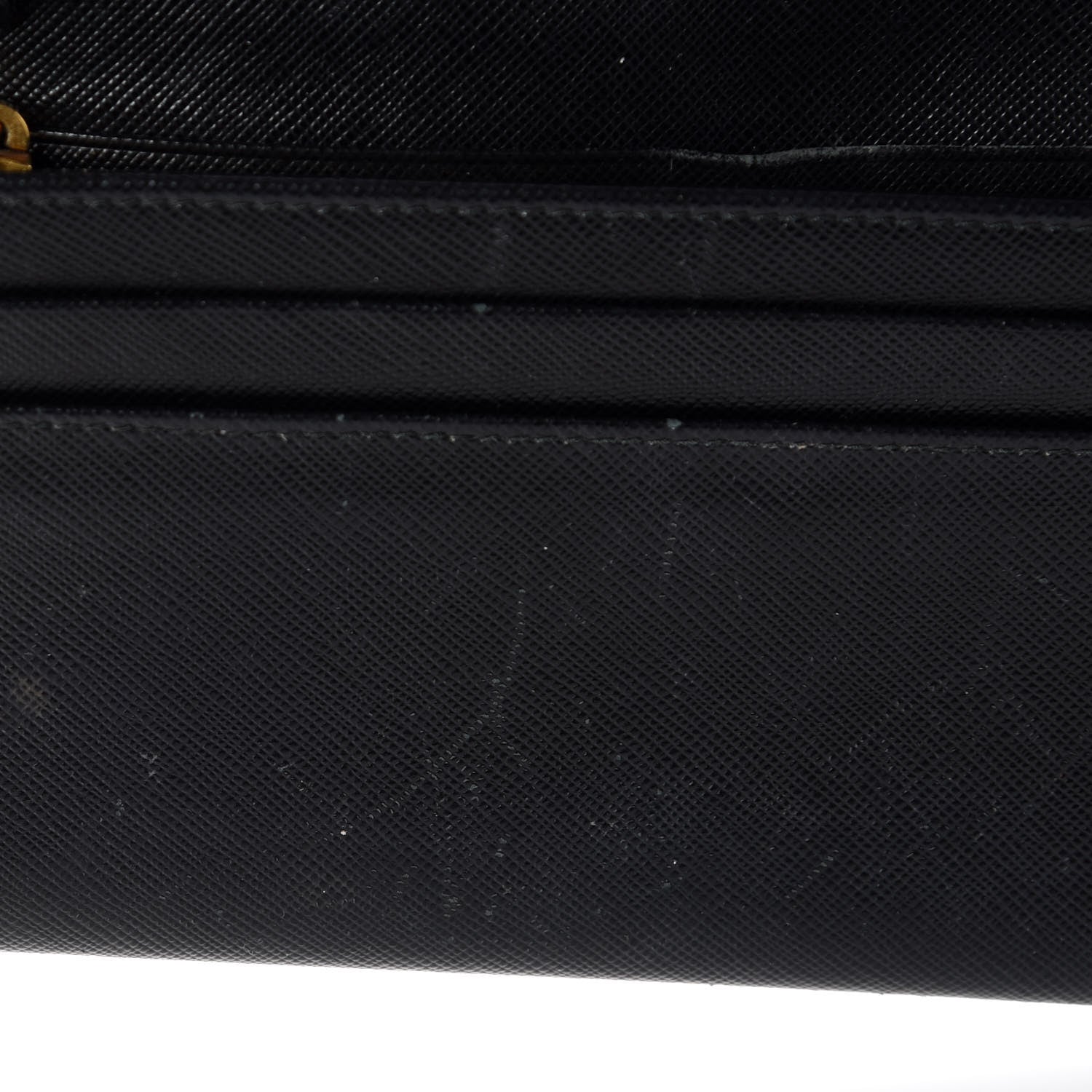 Prada Saffiano Metal Oro Chain Wallet Black 13 of 17