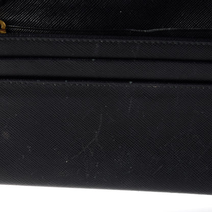 Prada Saffiano Metal Oro Chain Wallet Black 13 of 17