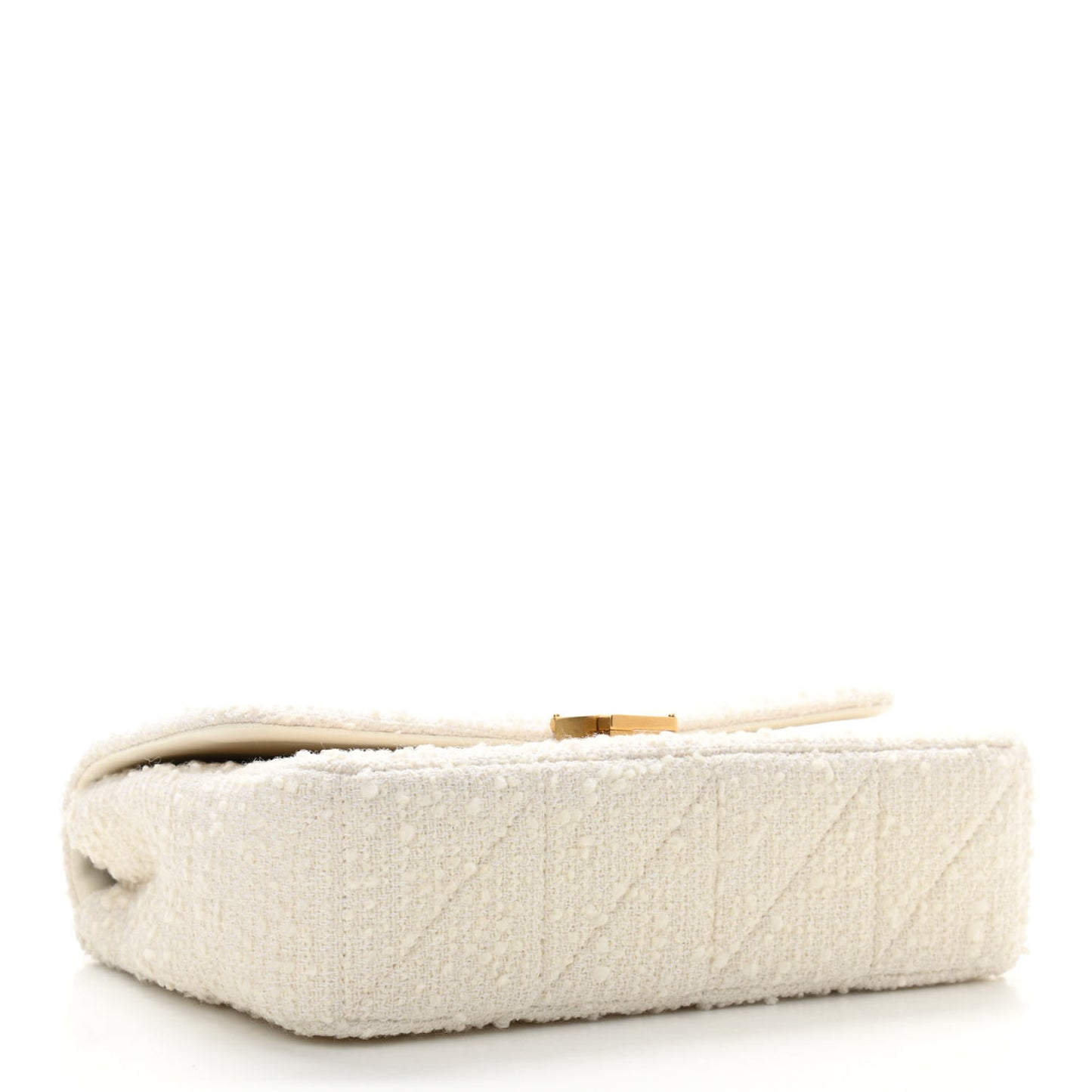 Boucle Tweed Patchwork Monogram Medium Jamie Baguette Craie