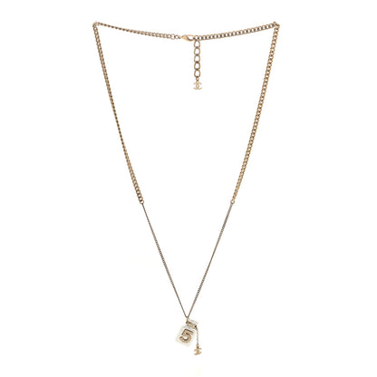 Chanel Resin Crystal CC No 5 Perfume Bottle Necklace 3 of 4