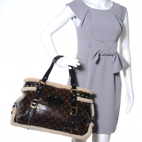 Patent Monogram Shearling Sac Thunder