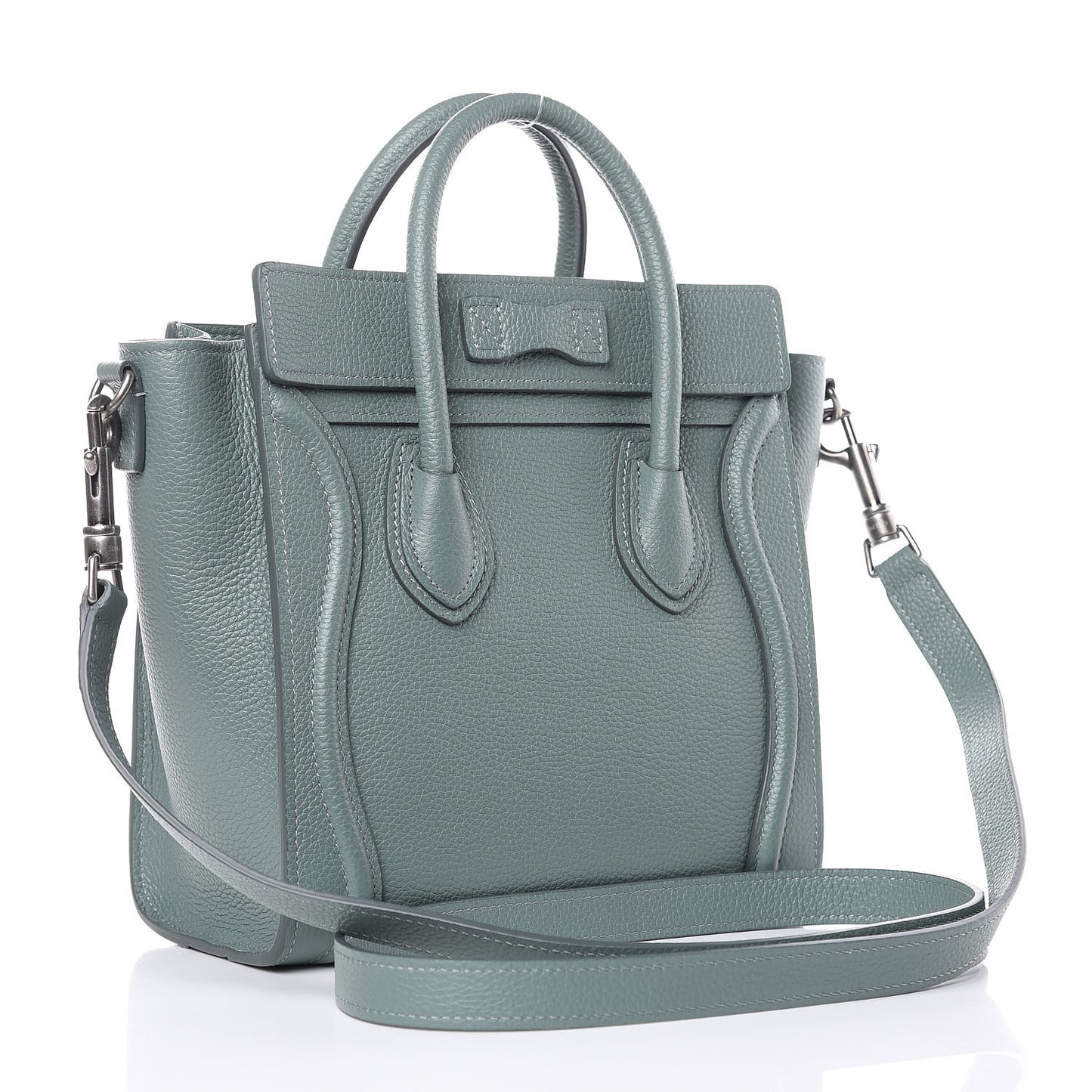 Drummed Calfskin Nano Luggage Celadon