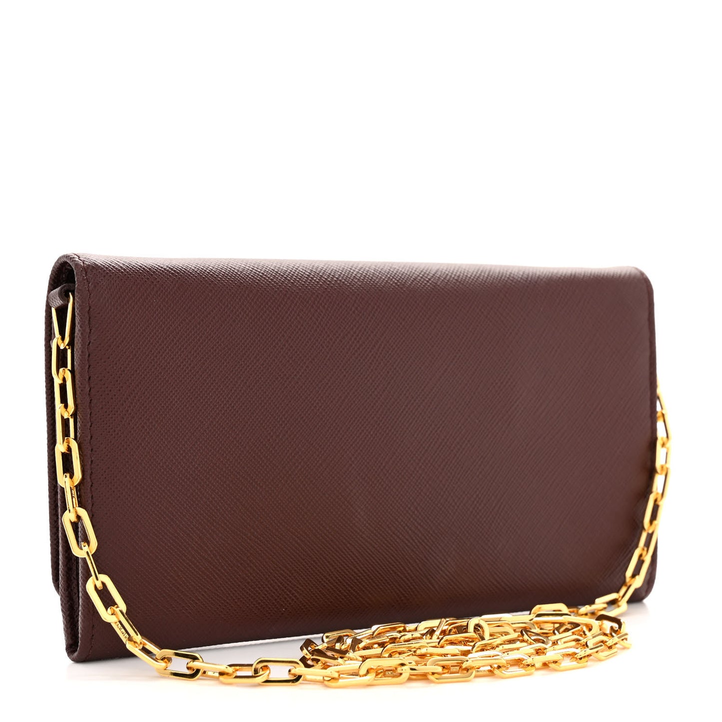 Saffiano Metal Large Chain Wallet Granato