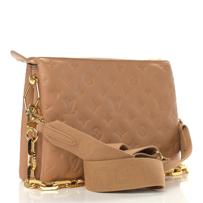 Louis Vuitton Lambskin Embossed Monogram Coussin PM Camel 3 of 10