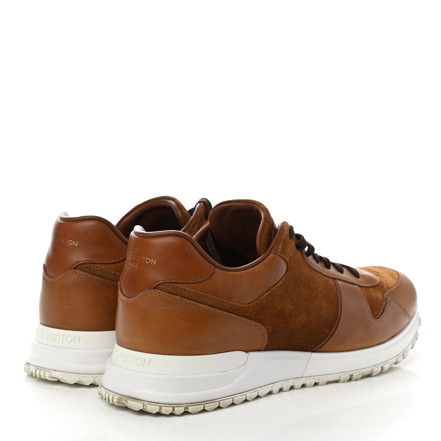 Calfskin Suede Mens Run Away Sneakers 8 Tan