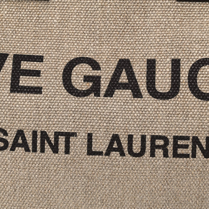 Saint Laurent Linen Calfskin Rive Gauche Tote Natural 19 of 20