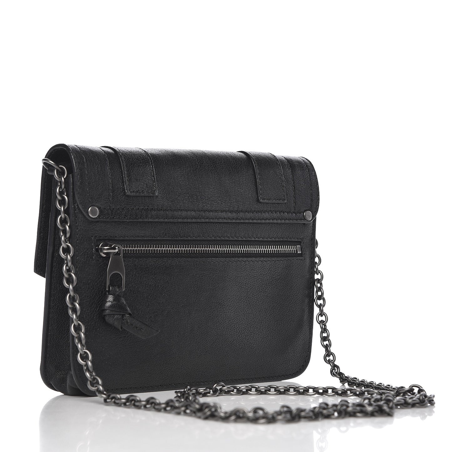 Lambskin PS1 Large Chain Wallet Black