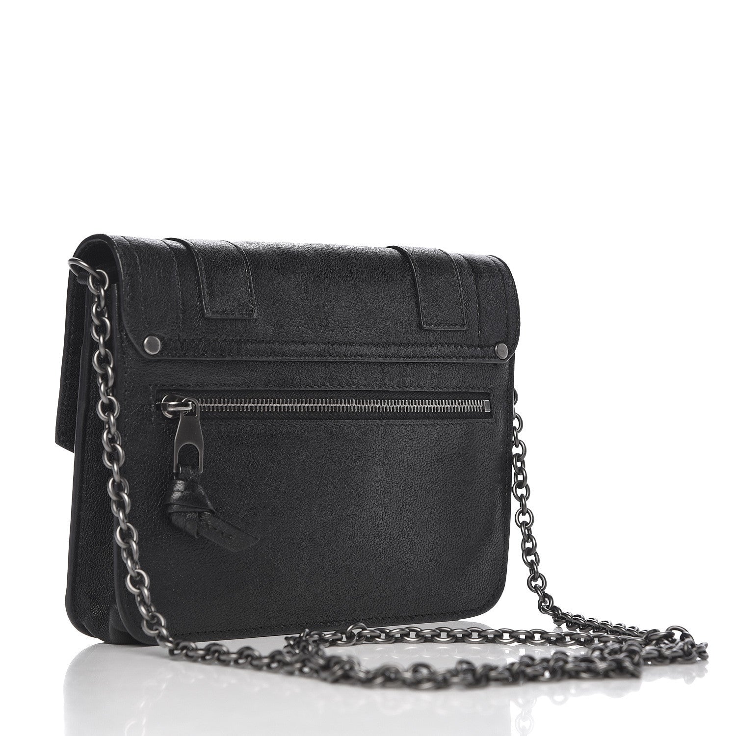 Proenza Schouler Lambskin PS1 Large Chain Wallet Black 3 of 11