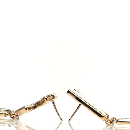 Chanel Metal Enamel Cha-Nel Logo Drop Earrings Black White 3 of 4