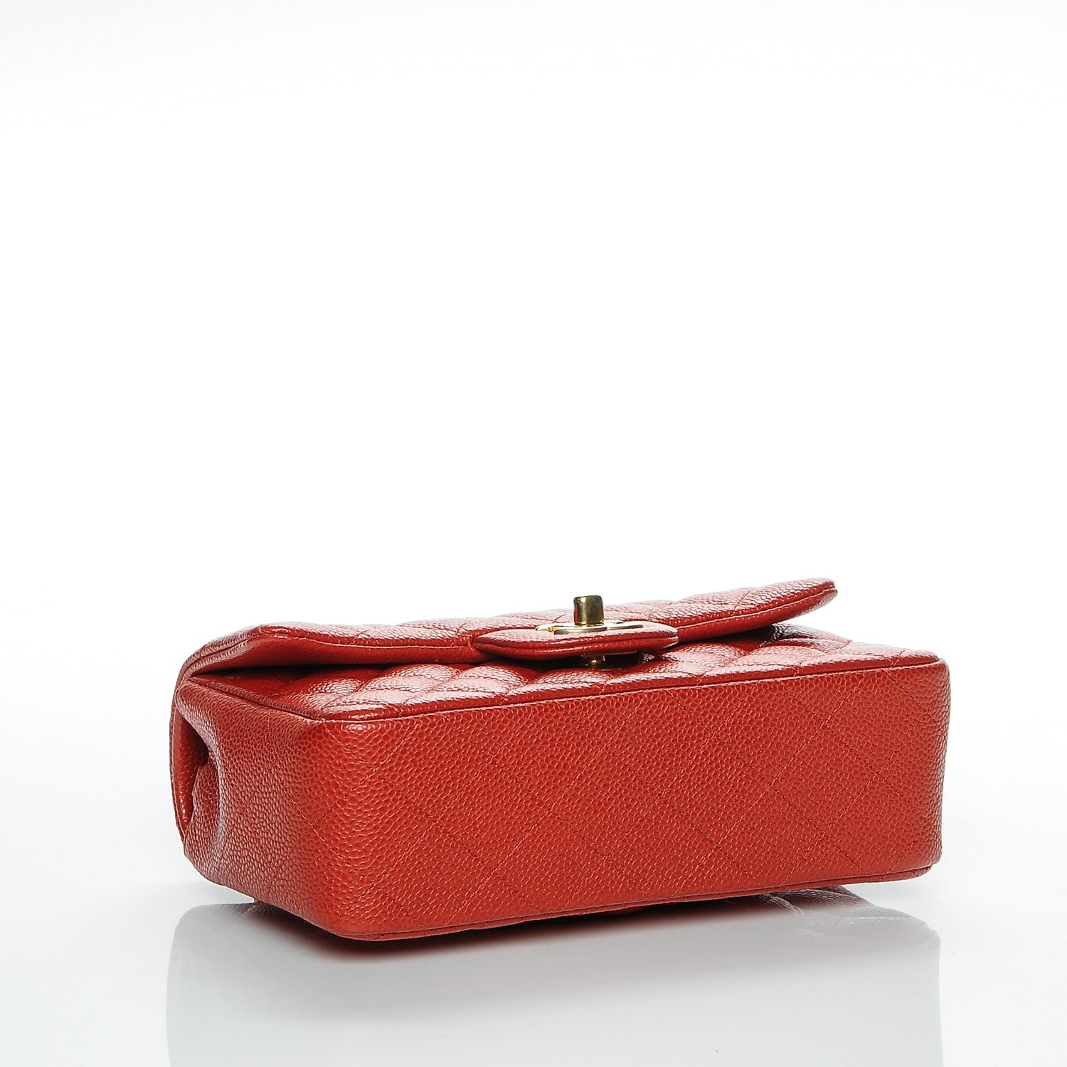Chanel Pearly Caviar Quilted Mini Rectangular Flap Orange 4 of 7