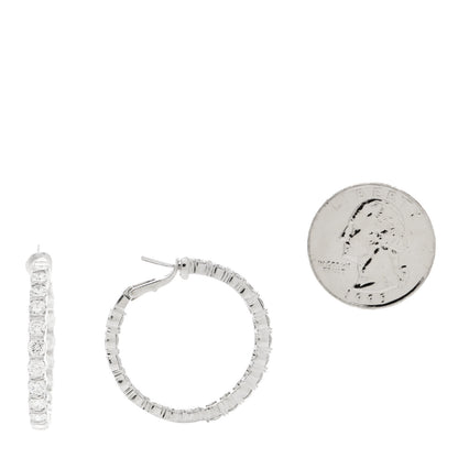 Harry Winston Platinum Diamond Inside Out Hoop Earrings 2 of 5