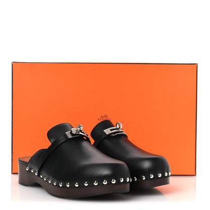 Hermes Calfskin Carlotta Mules 39 Black 11 of 11