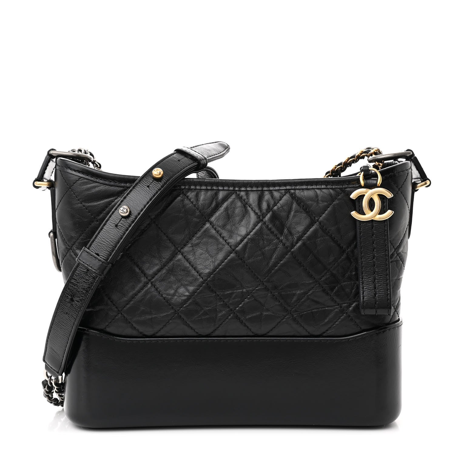 Chanel Aged Calfskin Quilted New Medium Gabrielle Hobo Black 1 of 11