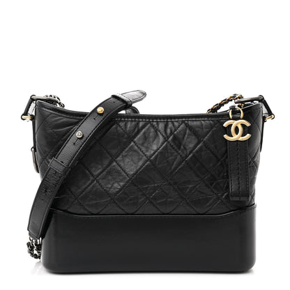 Chanel Aged Calfskin Quilted New Medium Gabrielle Hobo Black 1 of 11