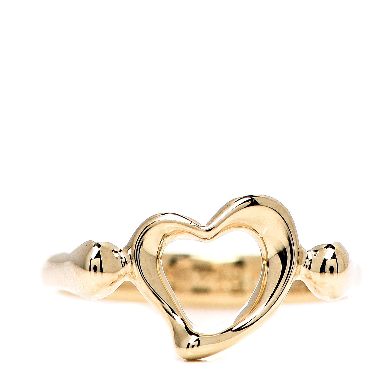 Tiffany 18K Yellow Gold Elsa Peretti Mini Open Heart Ring 47 4 1 of 6