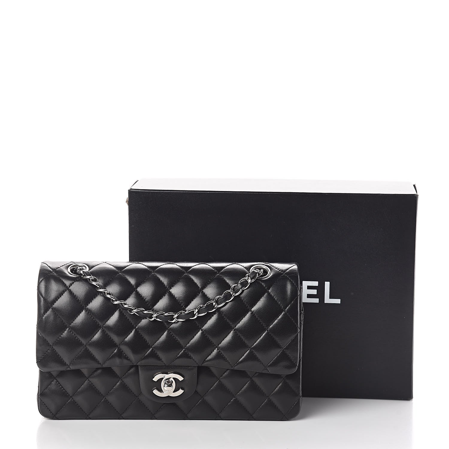 Chanel Lambskin Quilted Medium Double Flap Black 10 of 10