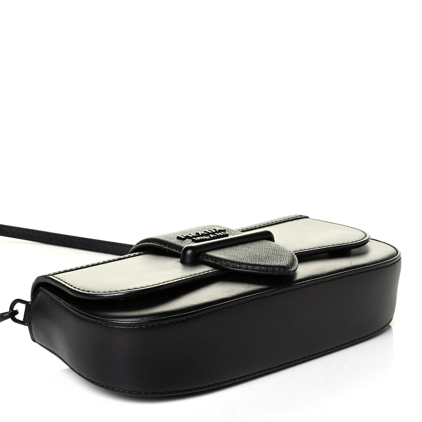 City Calfskin Saffiano Mini Sidonie Shoulder Bag Black