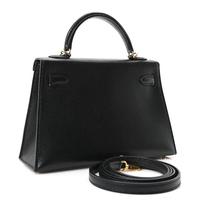 Hermes Chevre Chamkila Mini Kelly Sellier 20 Black 3 of 11