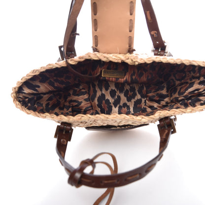 Dolce & Gabbana Woven Raffia Straw Tote Brown 7 of 13