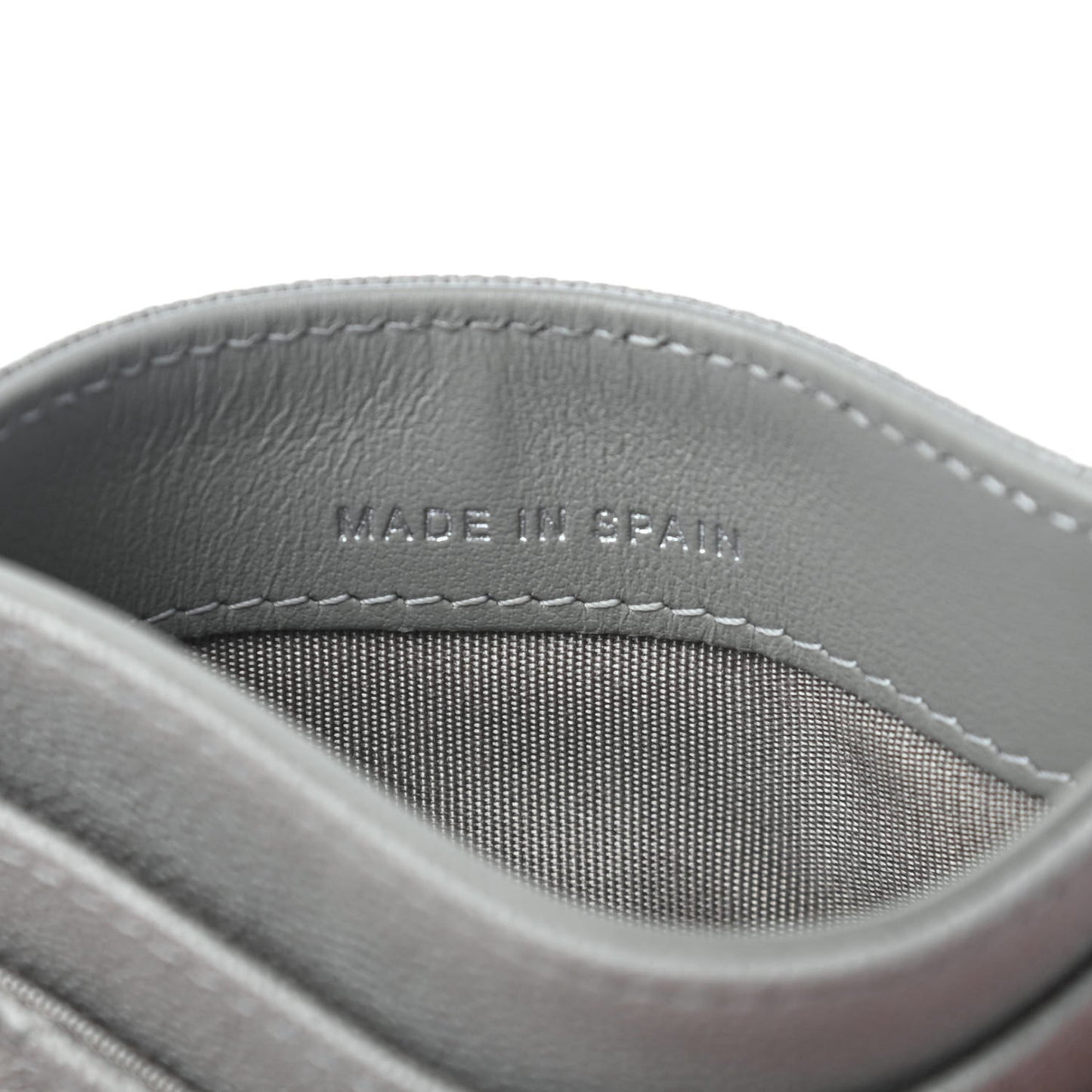 Caviar Quilted Boy Card Holder Grey