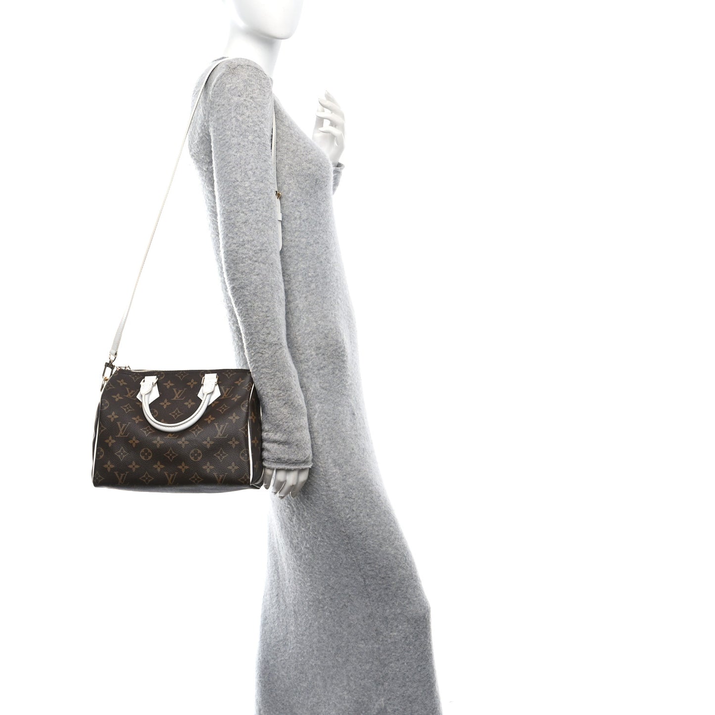 Monogram LV Match Speedy Bandouliere 25 White