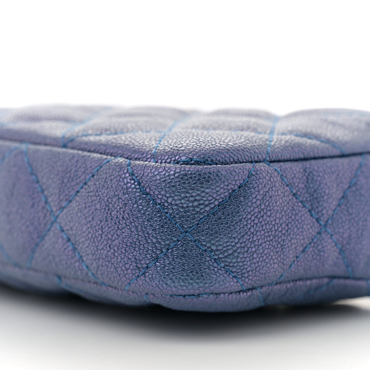 Chanel Iridescent Caviar Quilted Clutch With Chain Dark Blue 10 of 10