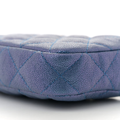Chanel Iridescent Caviar Quilted Clutch With Chain Dark Blue 10 of 10