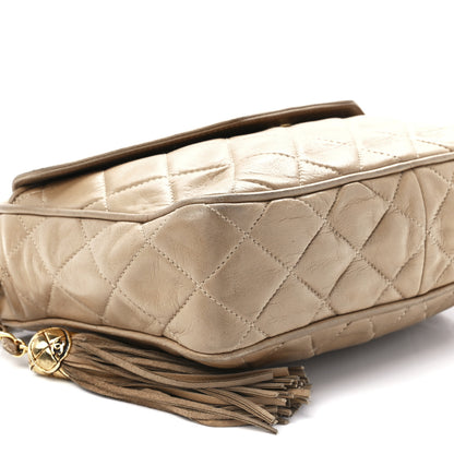 Chanel Lambskin Quilted Tassel Camera Case Beige 11 of 12
