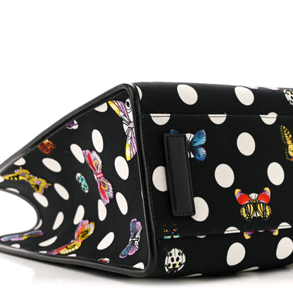 Versace X Dua Lipa Canvas Calfskin Butterfly La Medusa Large Tote Black Multicolor 8 of 9