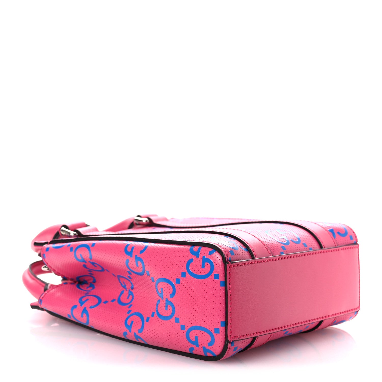 Gucci Calfskin GG Tennis Embossed Mini Tote Bag Modern Fuchsia Modern Blue 4 of 10