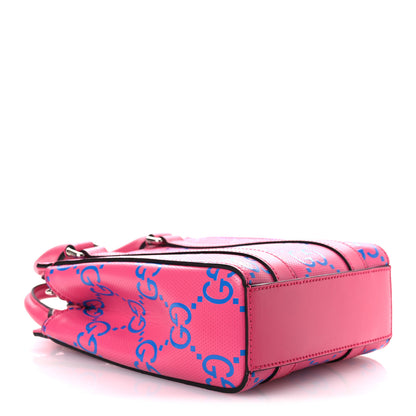 Gucci Calfskin GG Tennis Embossed Mini Tote Bag Modern Fuchsia Modern Blue 4 of 10