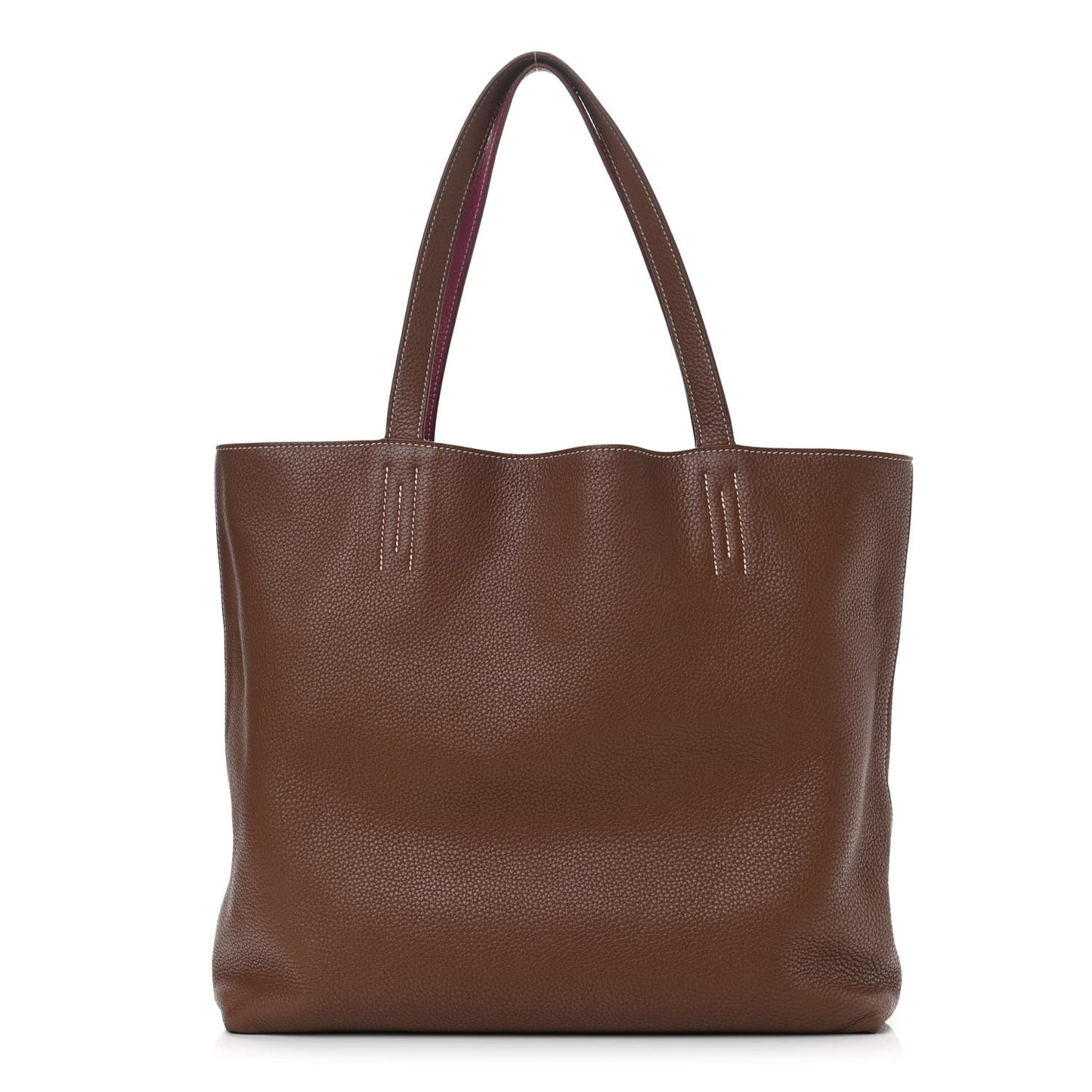 Taurillon Clemence Double Sens 45 Reversible Tote Marron D'Inde Tosca