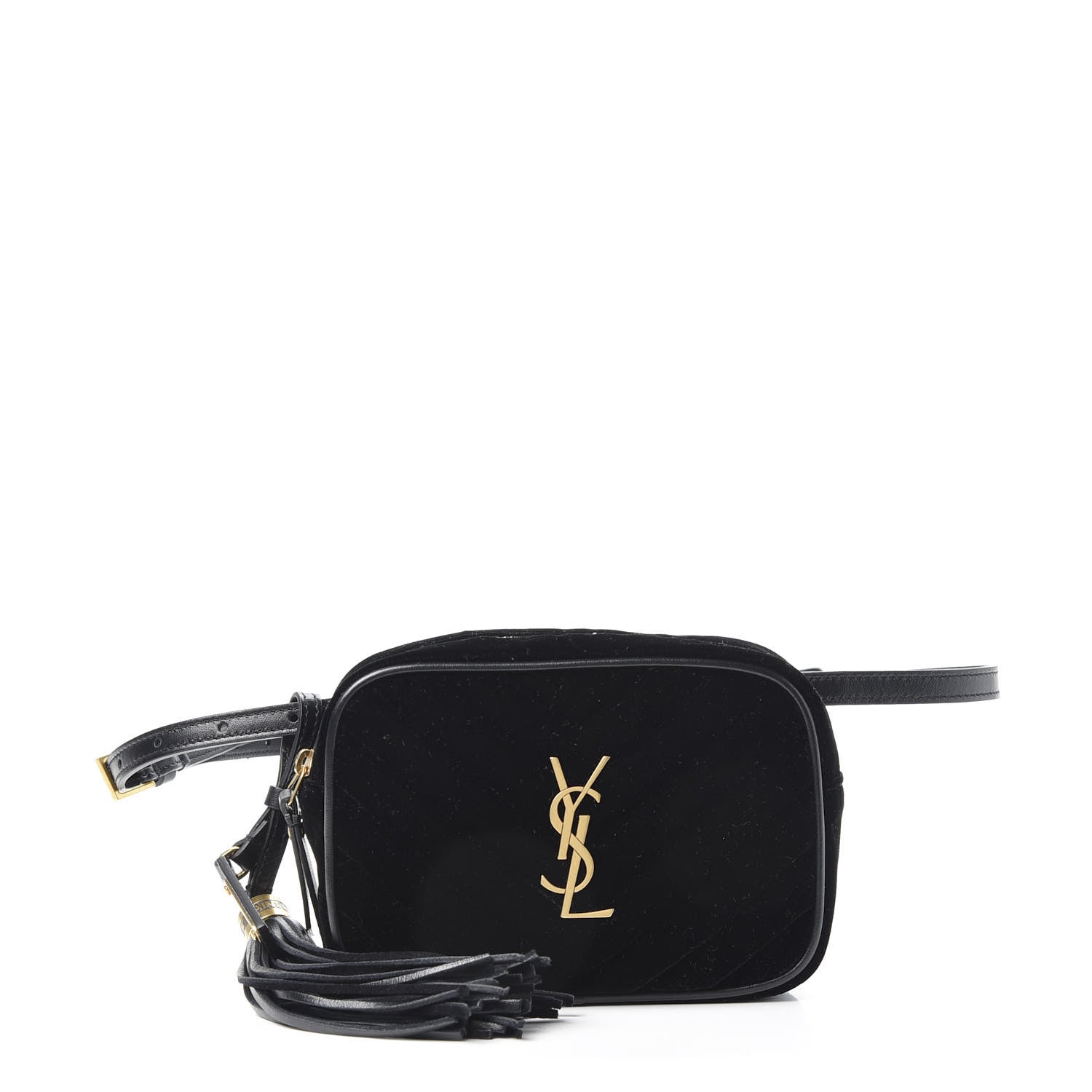 Saint Laurent Velour Matelasse Monogram Lou Belt Bag Black 1 of 9