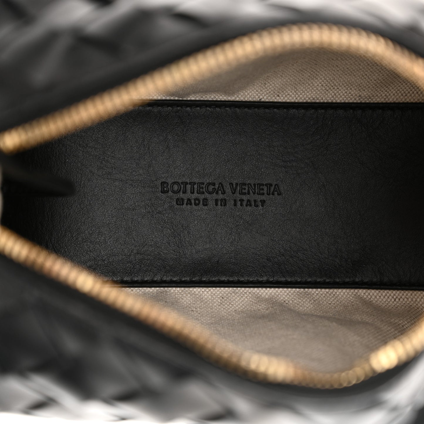 Calfskin Intrecciato Small Loop Top Handle Black