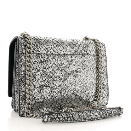 Saint Laurent Calfskin Snakeskin Small Monogram Sunset Silver 3 of 14