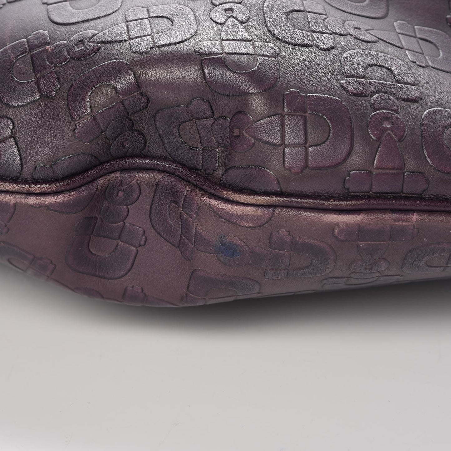 Calfskin Horsebit Embossed Glam Hobo Purple