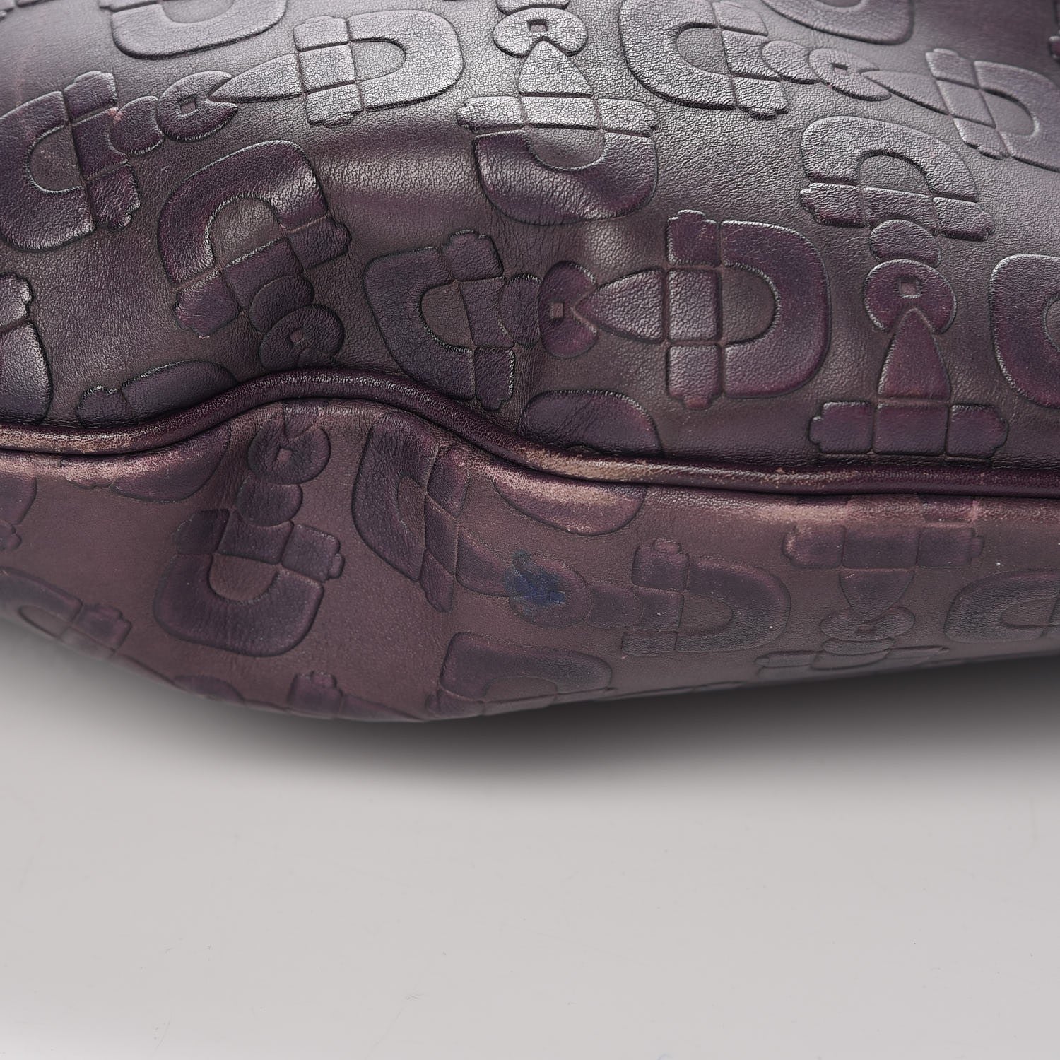 Gucci Calfskin Horsebit Embossed Glam Hobo Purple 12 of 16