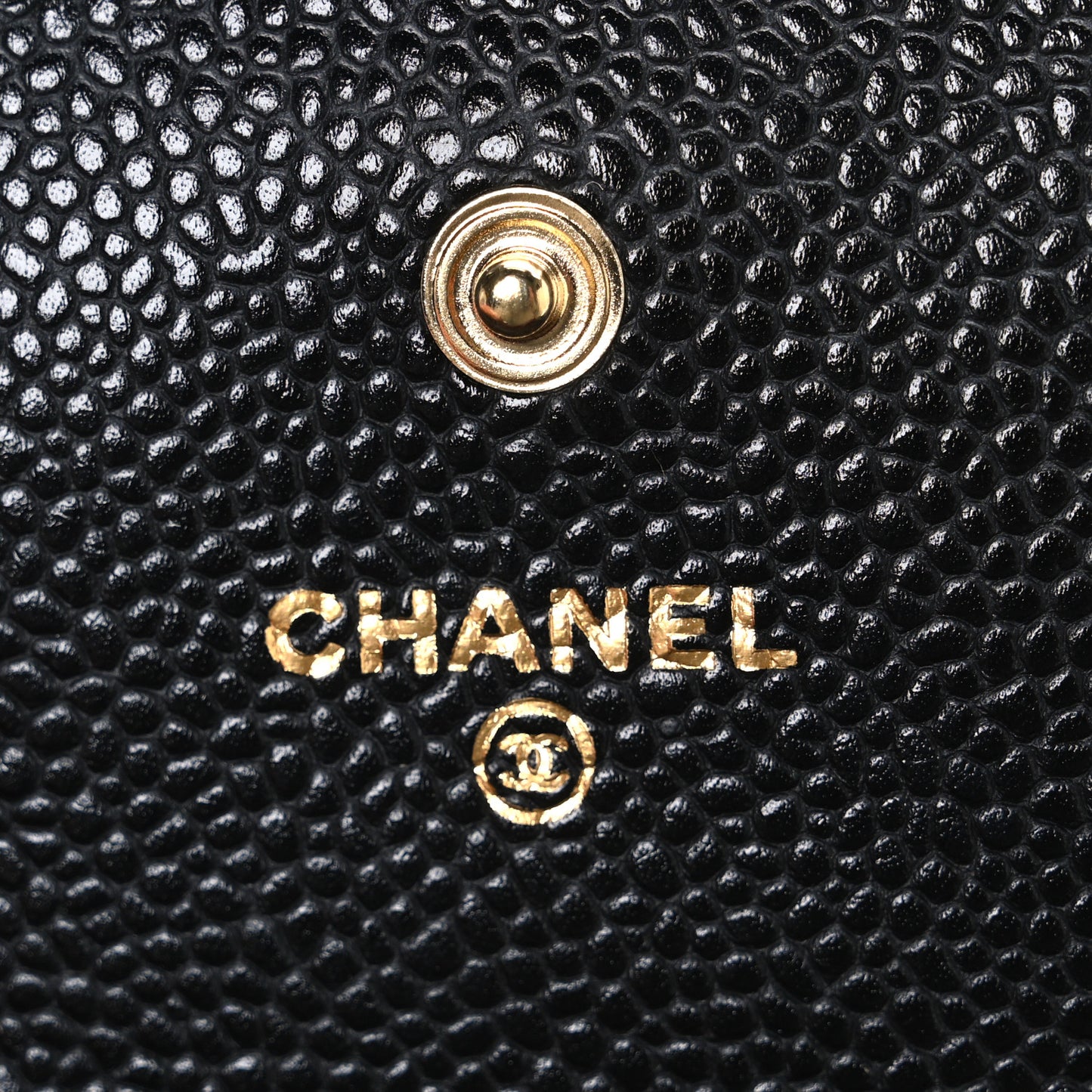 Caviar Quilted Large Gusset Flap Wallet Black