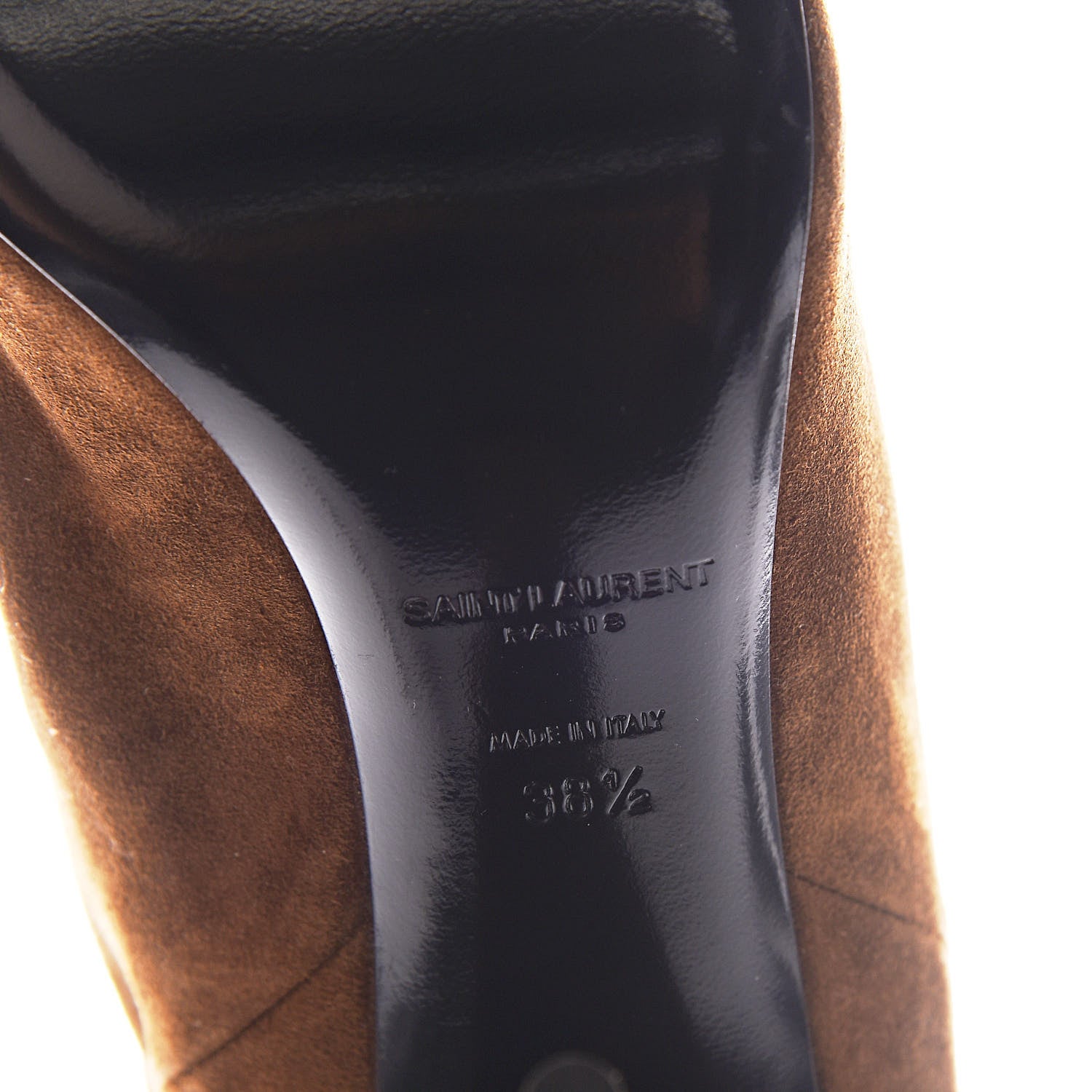 Saint Laurent Suede Kiki Over The Knee Boots 38.5 Brown 6 of 7