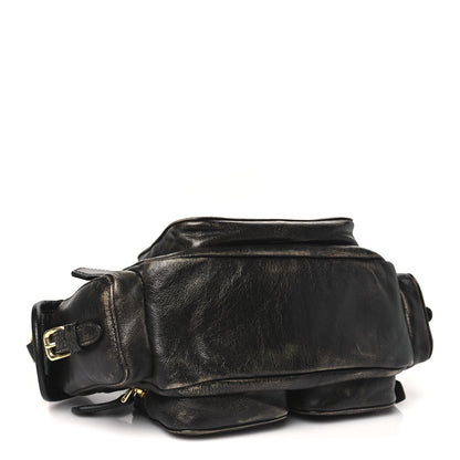 Miu Miu Distressed Nappa Pocket Bag Sand Coffee 4 of 9